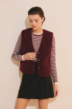 Veste sans manches effet sherpa;${refinementColor}