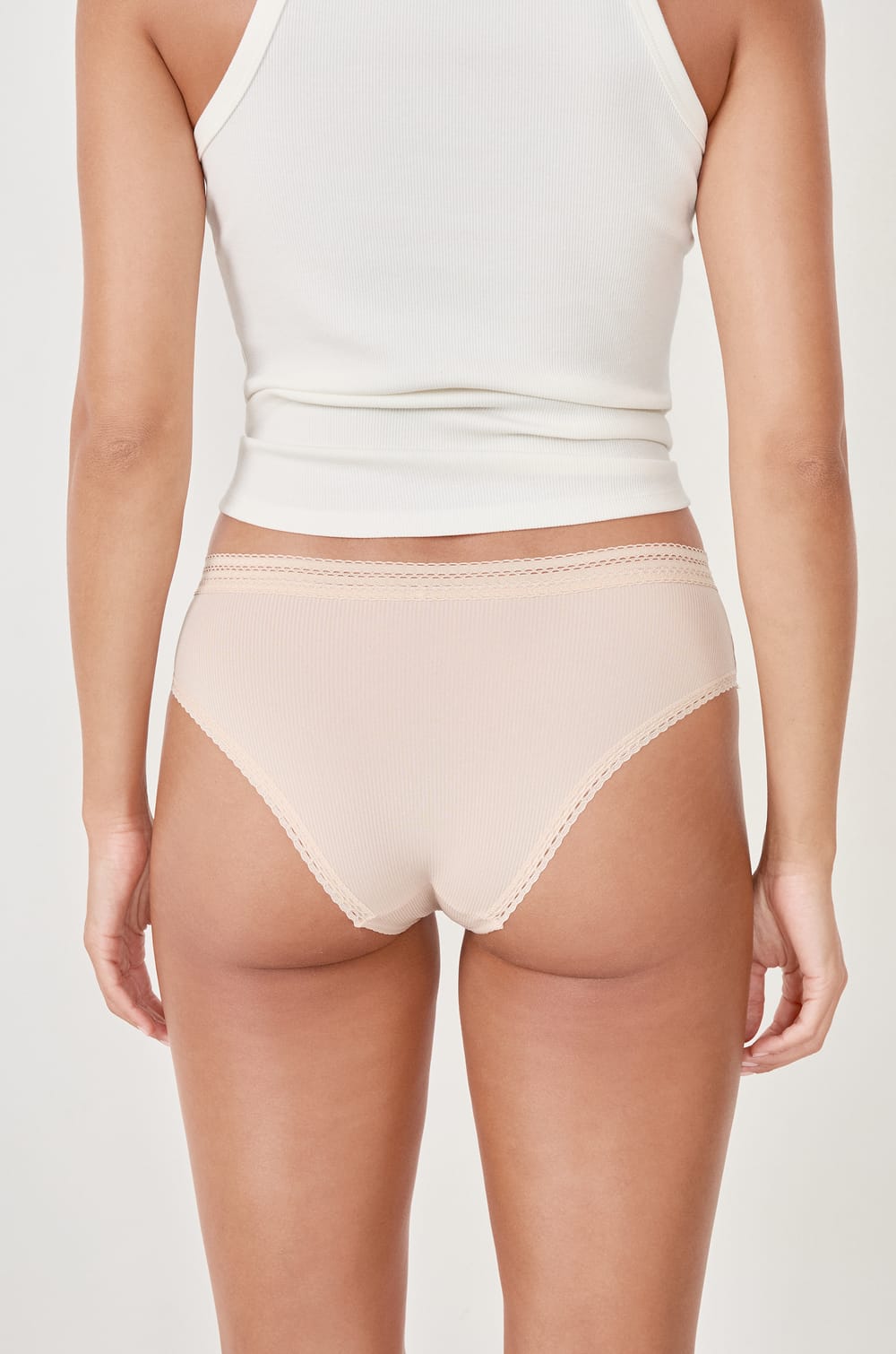 Boyshort in Microfiber with Lace Details;${refinementColor}