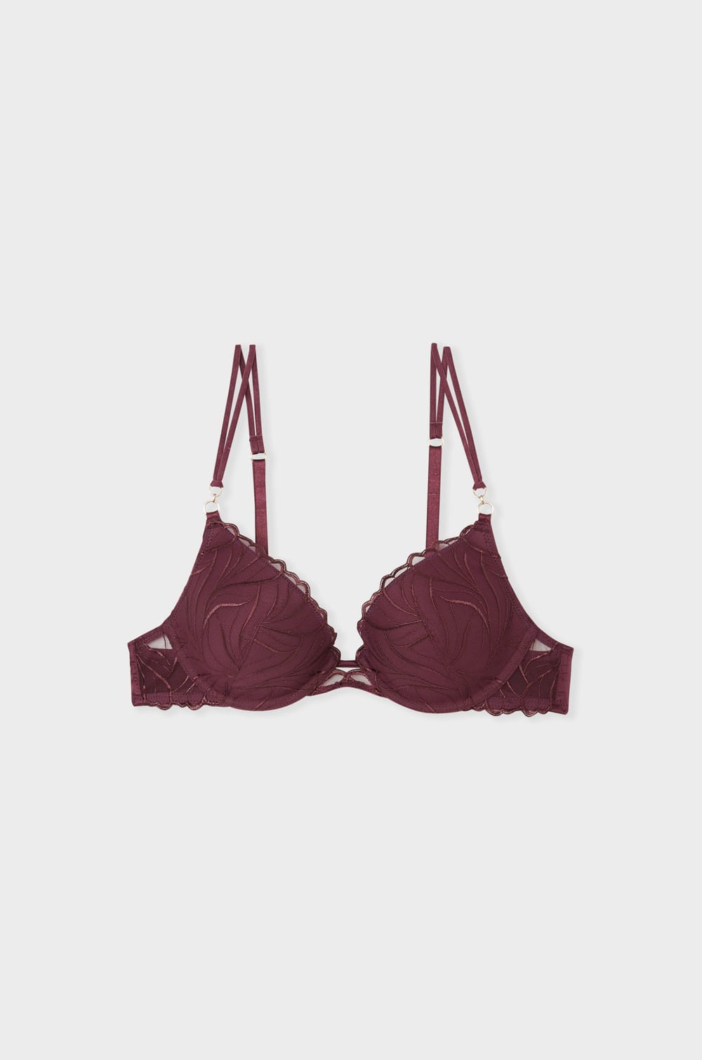 Soutien-gorge N.2 - Le push-up plongeant en broderie florale;${refinementColor}