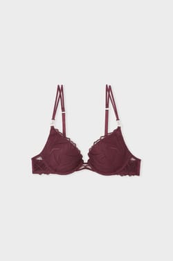 Soutien-gorge N.2 - Le push-up plongeant en broderie florale;${refinementColor}