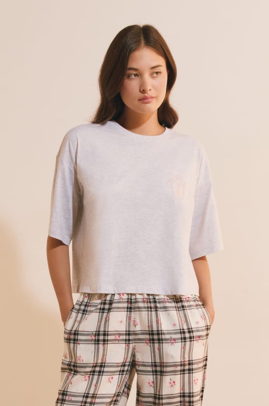 T-shirt manches courtes en coton;${refinementColor}