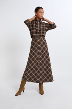 Long Patterned Cotton Skirt;${refinementColor}