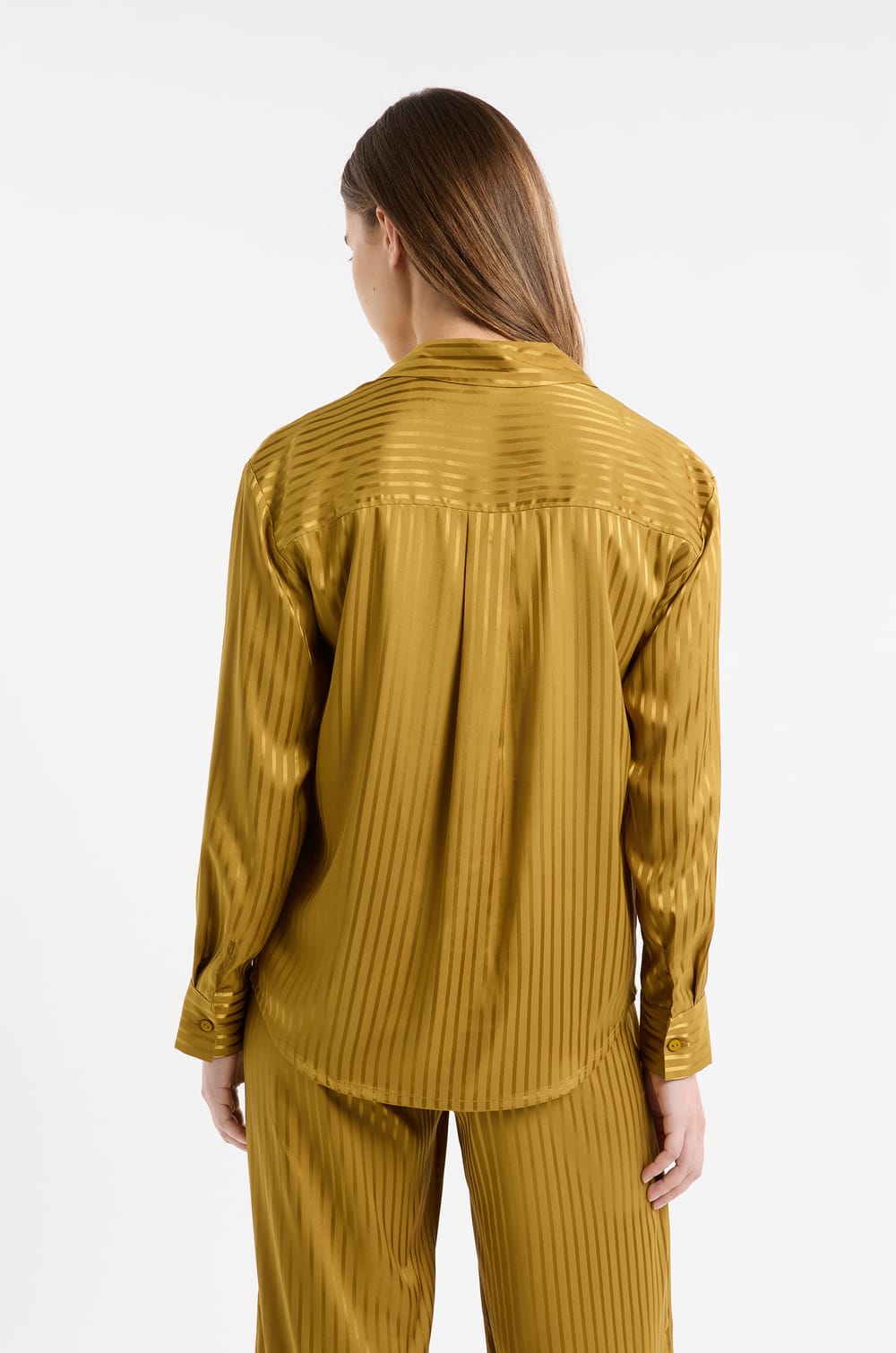 Satin Striped Pyjama Shirt;${refinementColor}