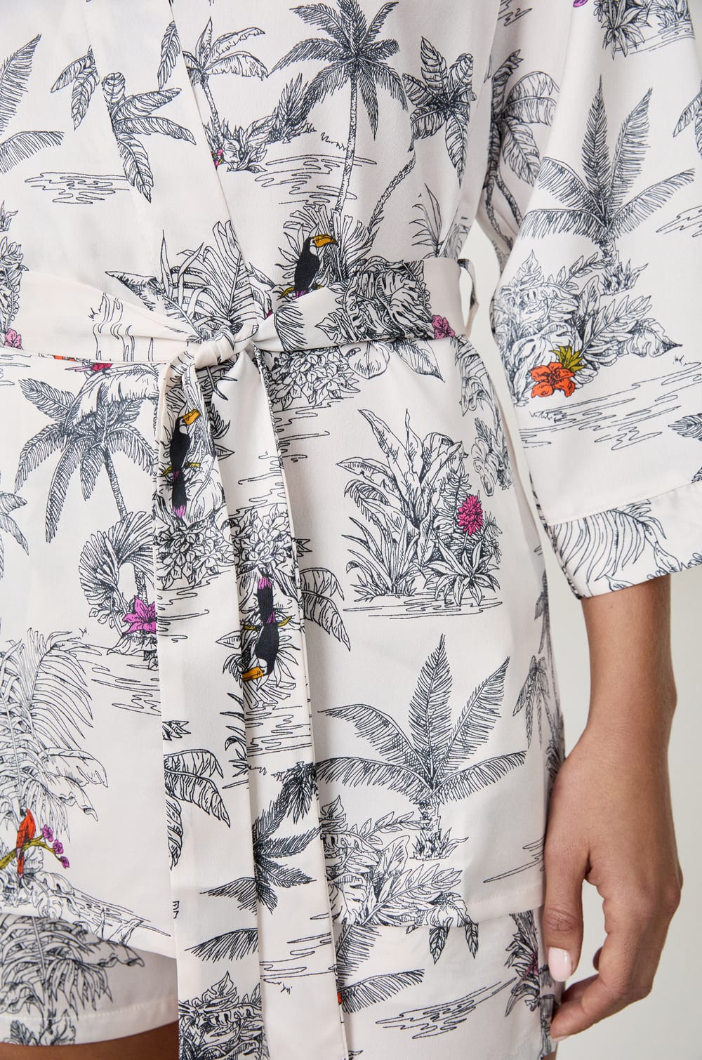 Kimono mit Print;${refinementColor}