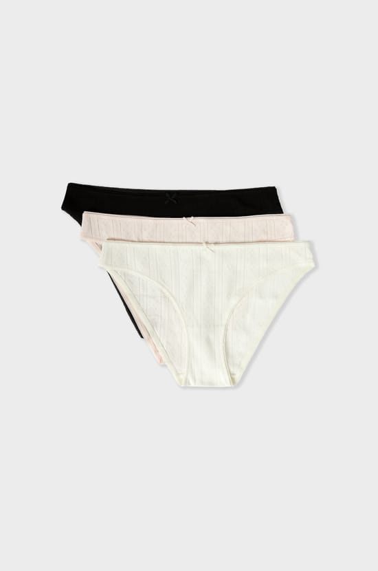 Pack of 3 Pointelle Briefs;${refinementColor}