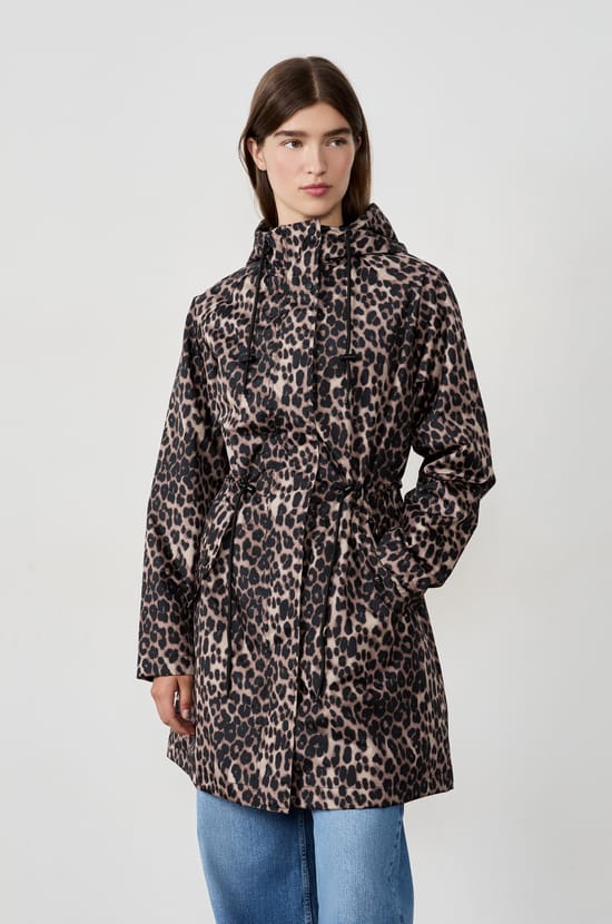 Parka imprimée léopard;${refinementColor}