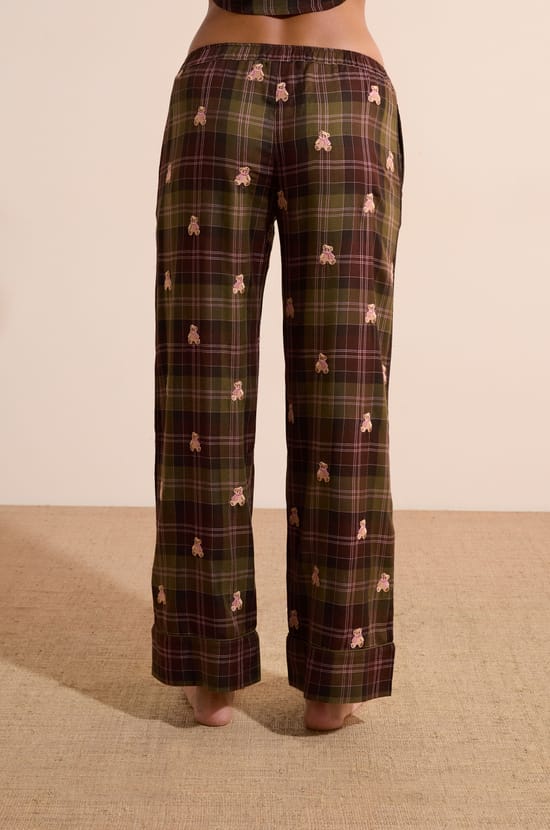 Pantalon &agrave; carreaux avec coton;${refinementColor}