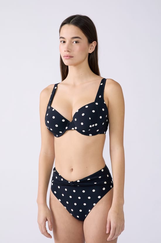 Bügel BH mit leichten Schalen Bikini-Top mit Punktemuster;${refinementColor}