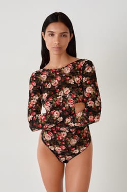 Body à imprimés en dentelle dos nu;${refinementColor}