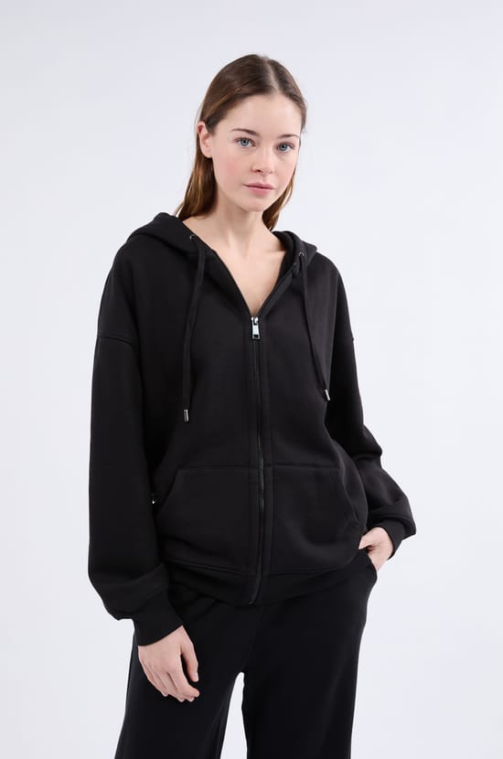 Veste pull à manches longues avec capuche;${refinementColor}