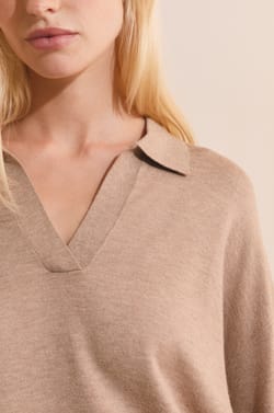 Pull de pyjama avec col polo;${refinementColor}