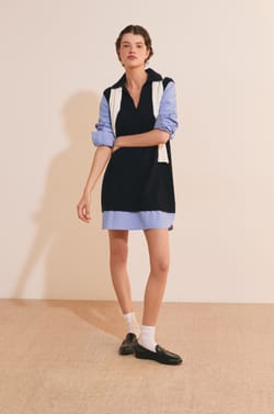 Robe courte avec laine;${refinementColor}