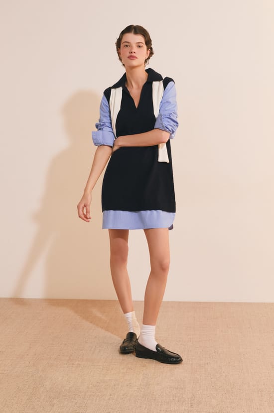 Robe courte avec laine;${refinementColor}