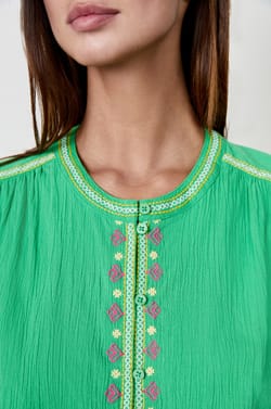 Embroidered cotton blouse;${refinementColor}