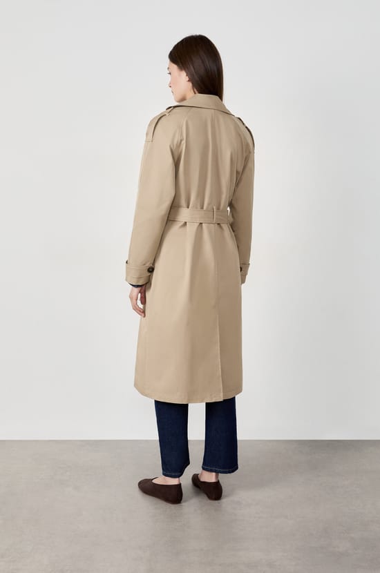 Long Trench Coat with Belt;${refinementColor}