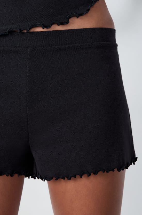 Short de pyjama en coton en pointelle;${refinementColor}