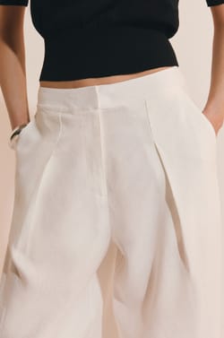 Pantalon avec lin;${refinementColor}