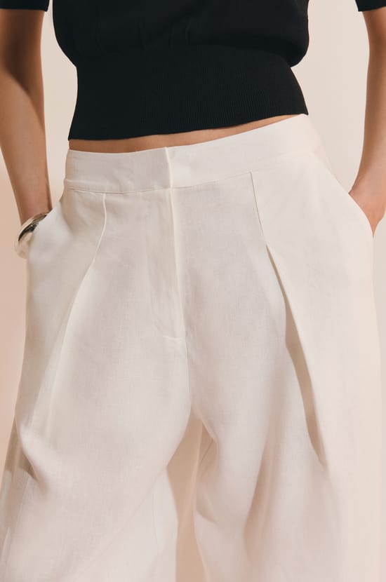 Pantalon avec lin;${refinementColor}