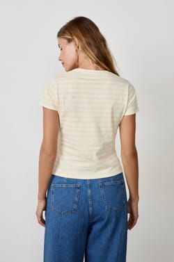 Playera de algodón a rayas de manga corta;${refinementColor}