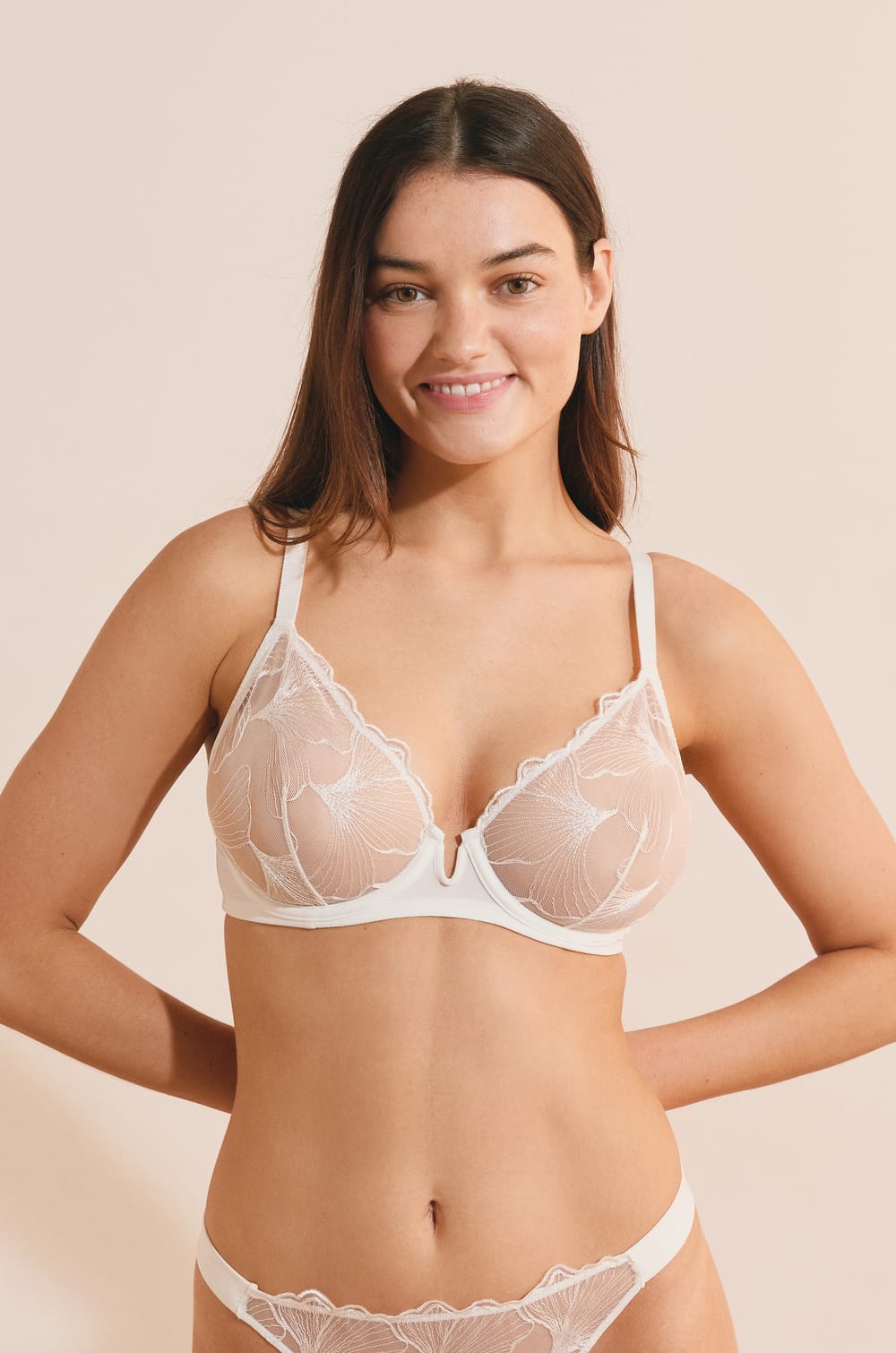 Lace Balconette Bra;${refinementColor}