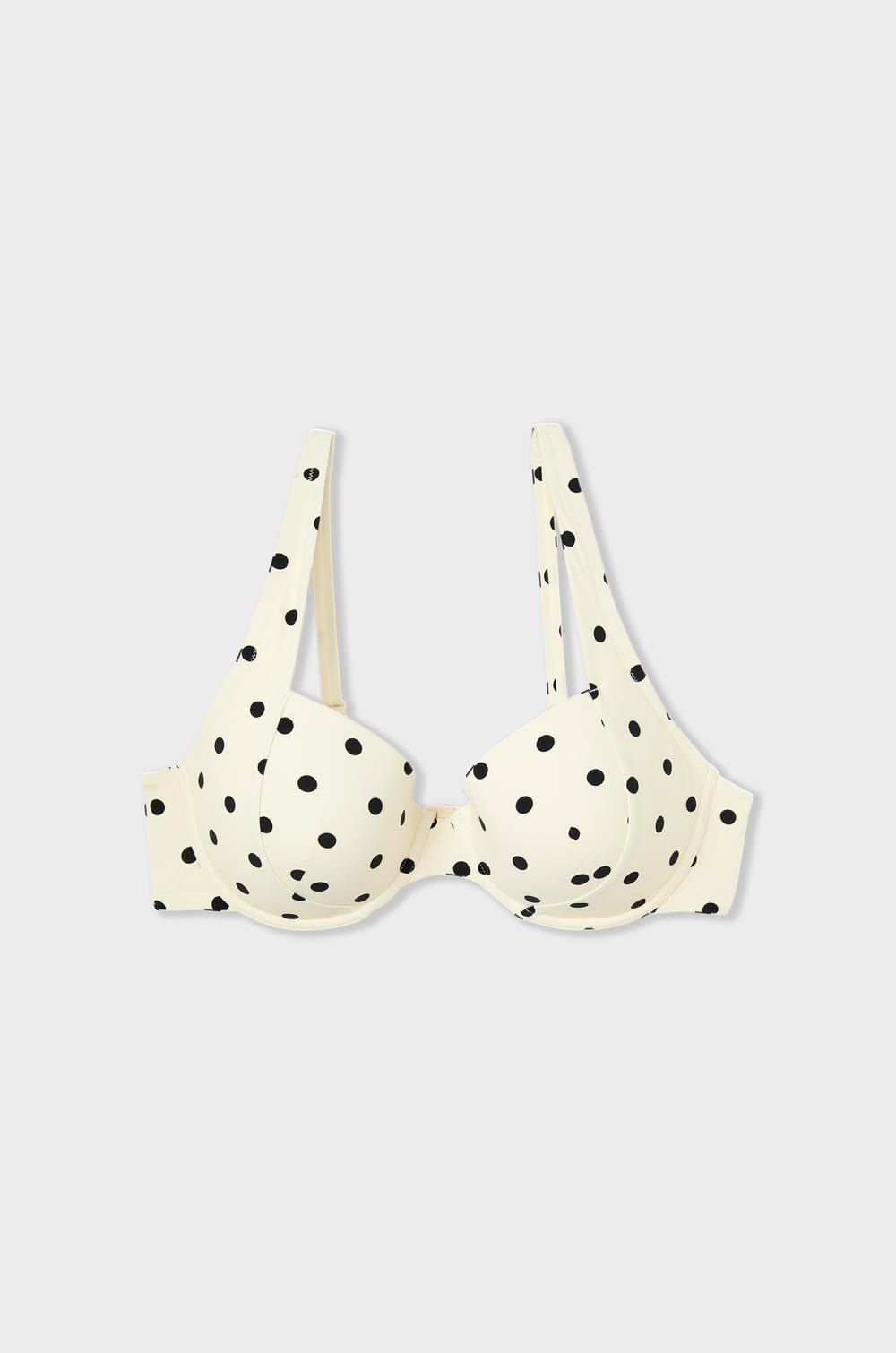 Lightly Lined Balconette Bikini Top with Polka Dots;${refinementColor}