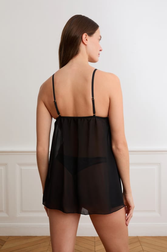 Nuisette transparente avec guipure;${refinementColor}