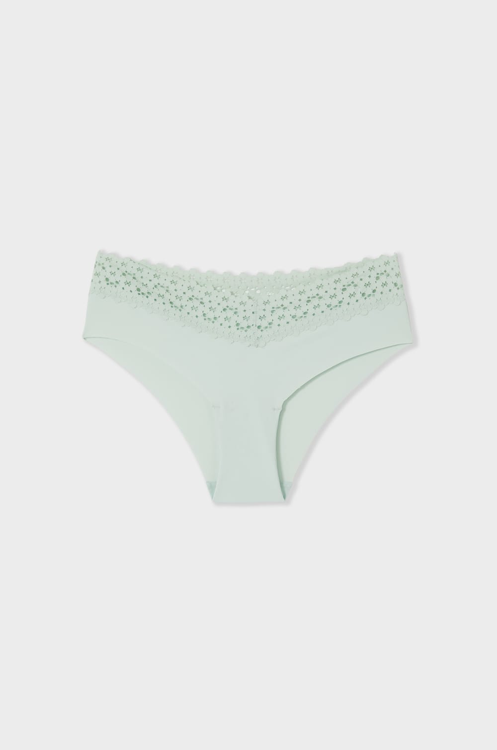 Hipster V-shape in microfibre and lace;${refinementColor}