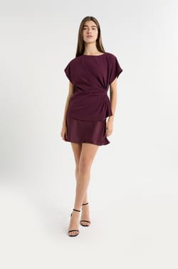 T-shirt manches courtes noué;${refinementColor}