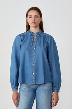 Chemise avec noeud en coton;${refinementColor}