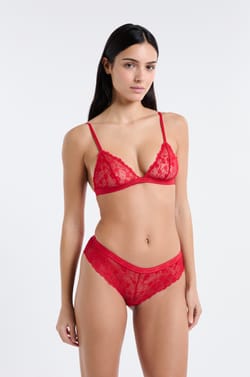 Soutien-gorge triangle en dentelle;${refinementColor}