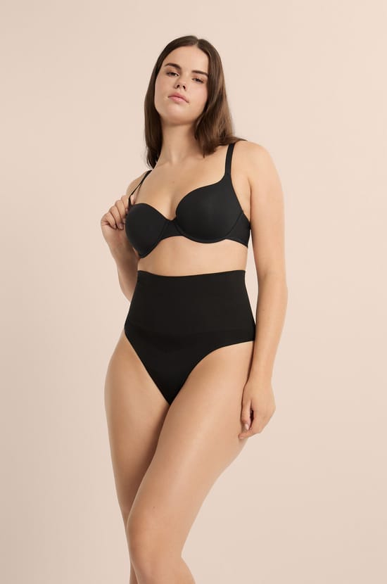 High-Waist Shaping Thong - Medium Support;${refinementColor}