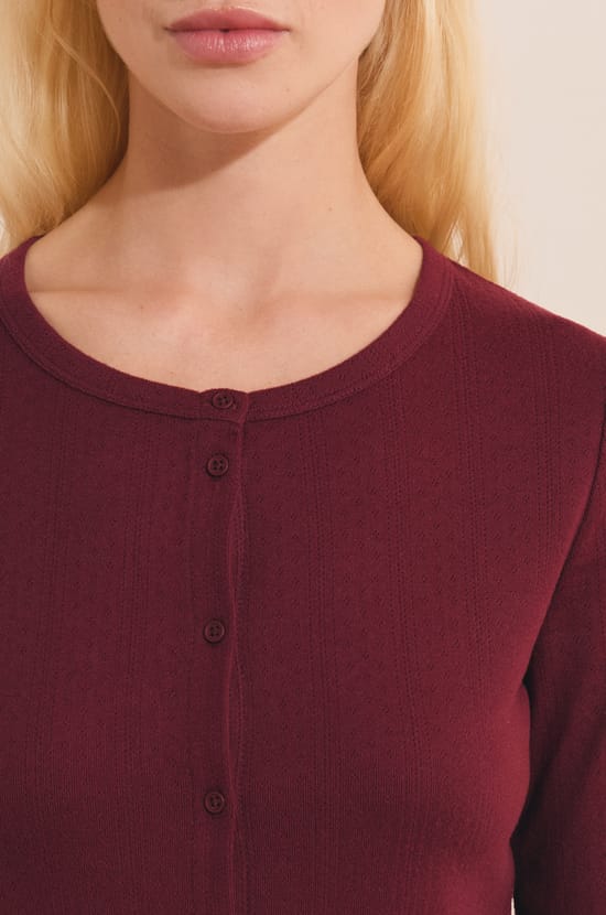 T-shirt manches longues avec boutons;${refinementColor}