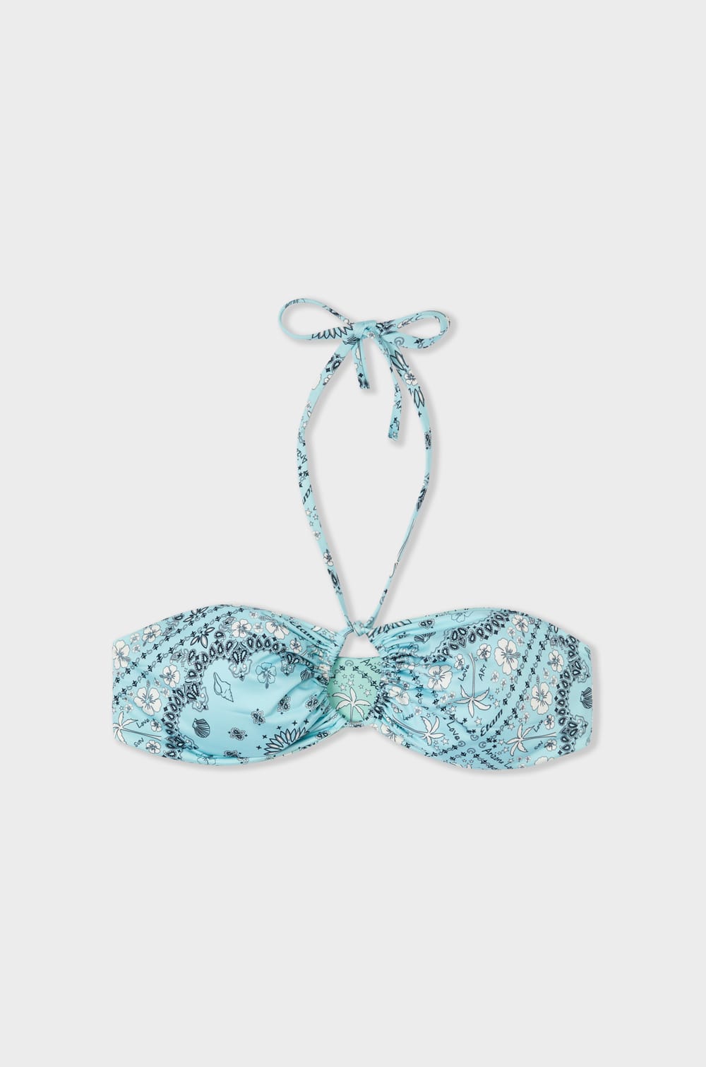 Reversible printed bandeau bikini top;${refinementColor}