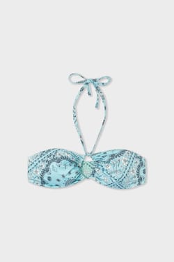 Reversible printed bandeau bikini top;${refinementColor}