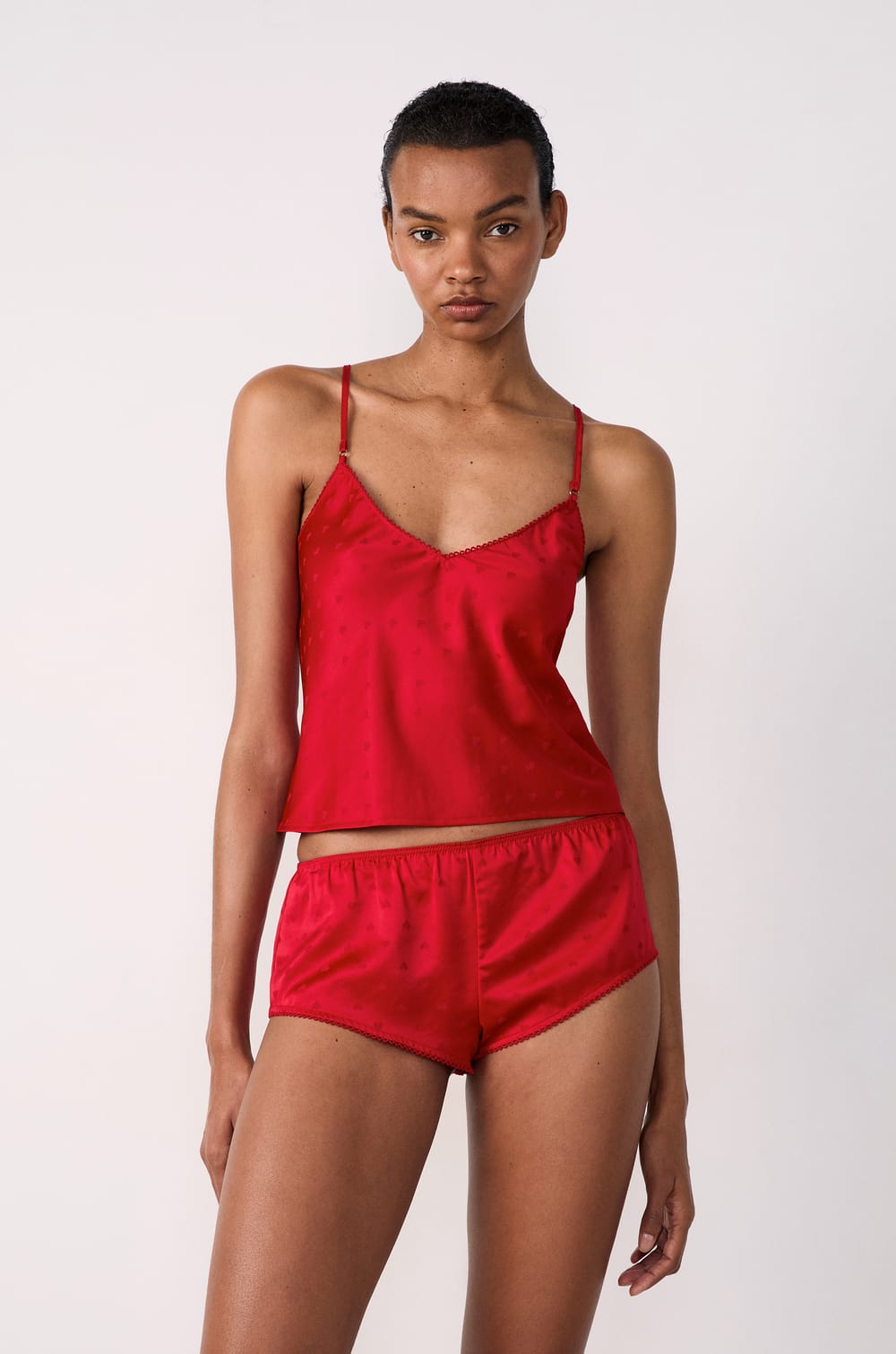Satin Camisole with Heart Bow at the Back;${refinementColor}