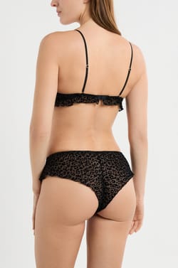 Biustonosz trójkątny z tiulu w panterkę;${refinementColor}