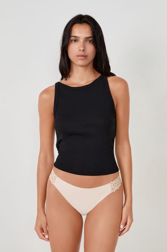 Microfiber And Lace Bikini;${refinementColor}
