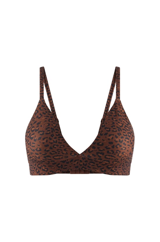 Soutien-gorge triangle en microfibre &agrave; motifs l&eacute;opard;${refinementColor}