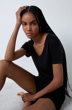 T-shirt manches courtes 100% lin&nbsp;;${refinementColor}