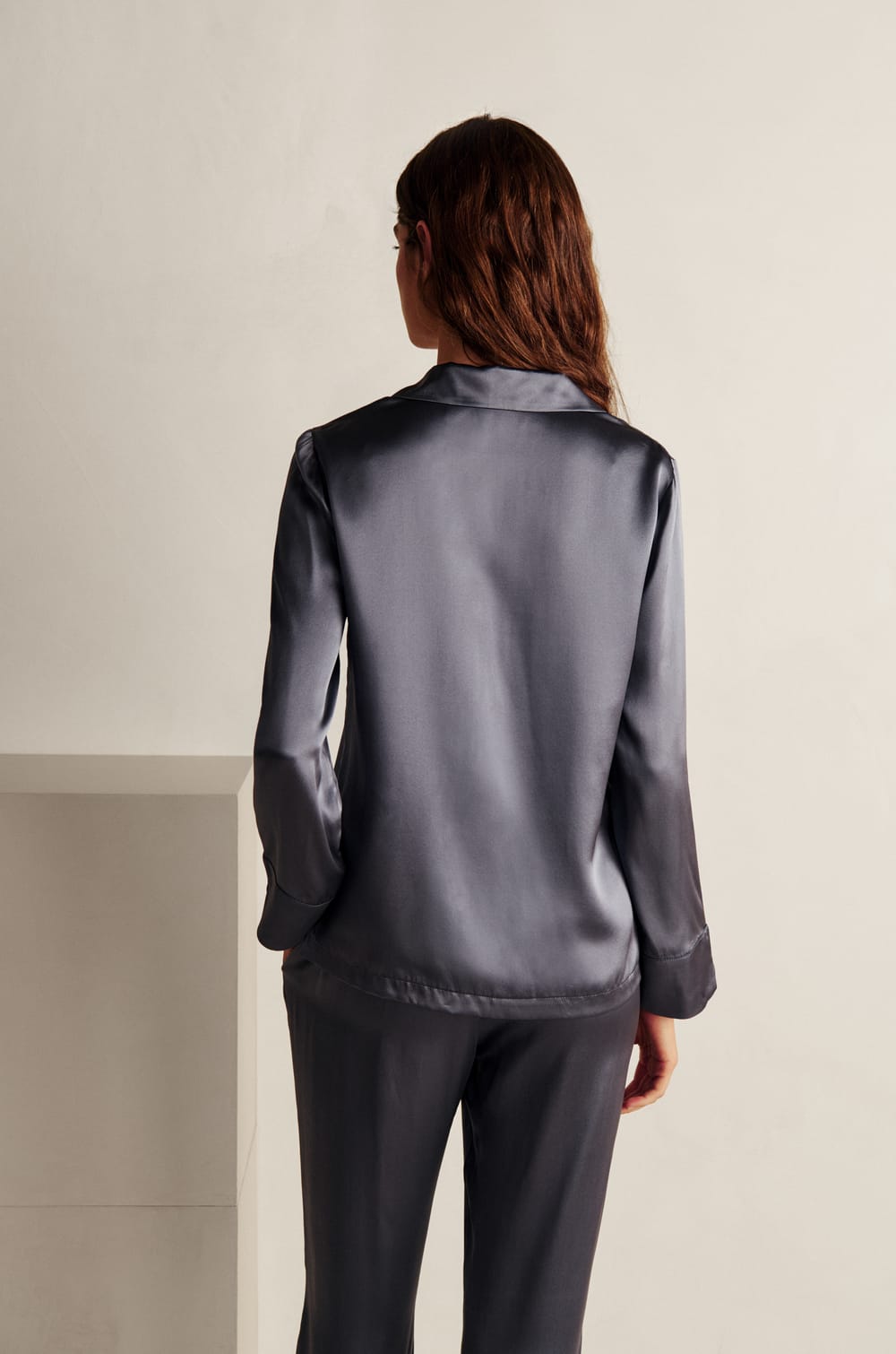 Camisa de pijama de seda;${refinementColor}