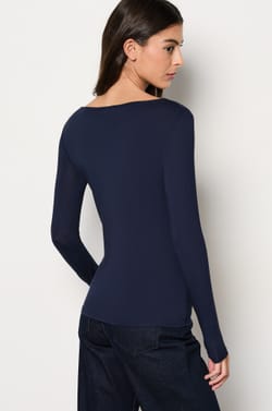 Long Sleeve Thermal Knit T-Shirt;${refinementColor}