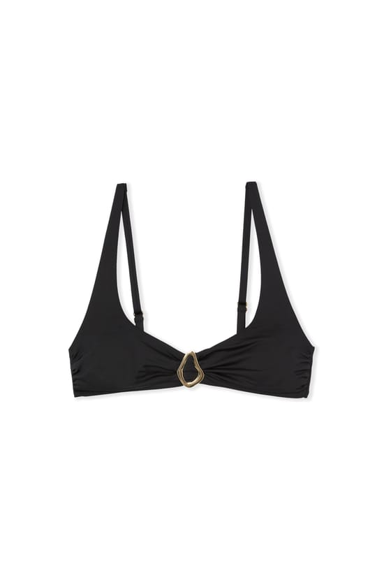 Triangle Bikini Top with Satin Effect and Patterns;${refinementColor}