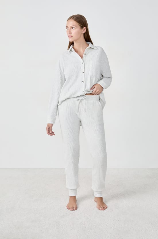 Ribbed Pyjama Trousers;${refinementColor}