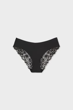 Culotte en microfibre d&eacute;tails dentelle;${refinementColor}