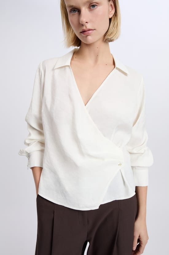 Wrap-style Shirt;${refinementColor}