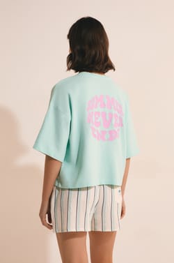 Short de pyjama &agrave; rayures en coton;${refinementColor}