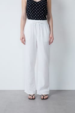 Cotton honeycomb trousers;${refinementColor}