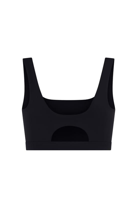 Brassi&egrave;re sans armature &agrave; encolure carr&eacute;e en microfibre - Maintien moyen;${refinementColor}