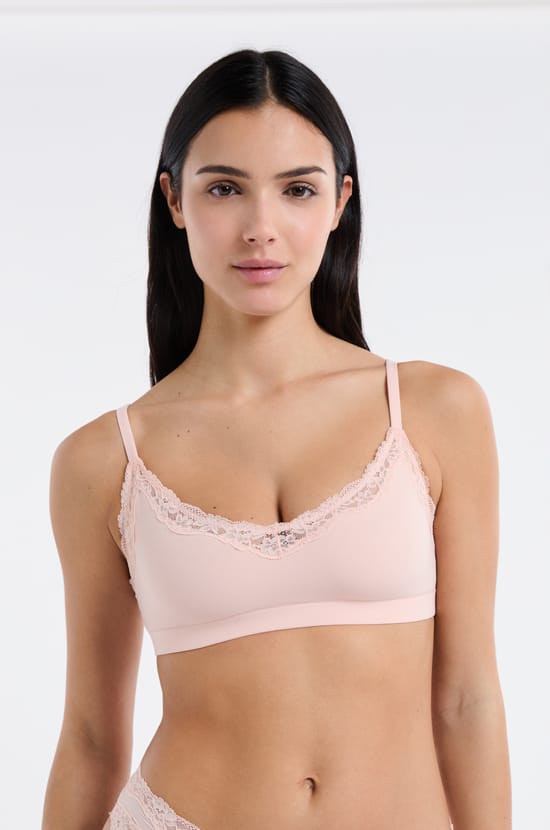 Brassi&egrave;re en microfibre et dentelle;${refinementColor}