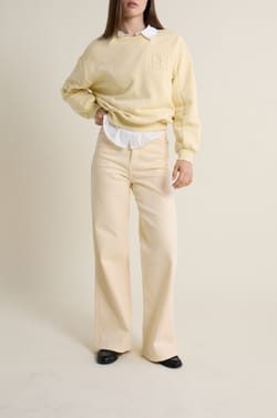 Pantalon droit taille haute;${refinementColor}